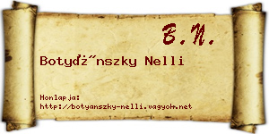 Botyánszky Nelli névjegykártya